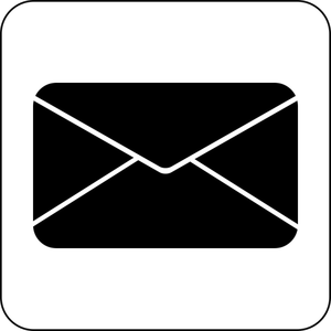Vector miniaturi de pictograma de poştă alb-negru