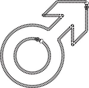 Simbol de sex masculin cu fermoar