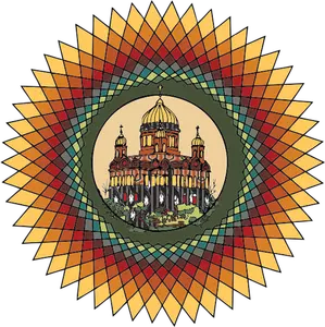 Vektorgrafiken von Farbe Chakra eines Gebäudes