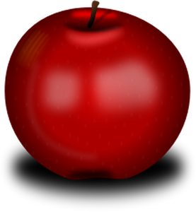 Desenho de pequena maçã brilhante vermelho vetorial