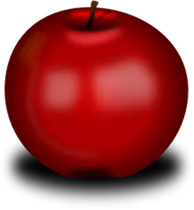 Vector tekening van kleine rode glanzende appel