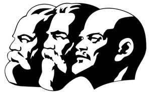 Marxin, Engelsin ja Leninin muotokuva vektorikuva
