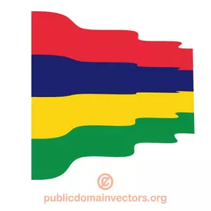 Wavy flag of Mauritius