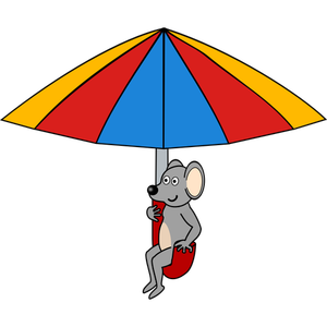 Mysz pod parasolem wektor clipart