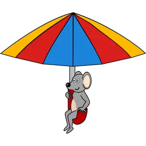 Il mouse sotto ClipArt vettoriali di ombrello