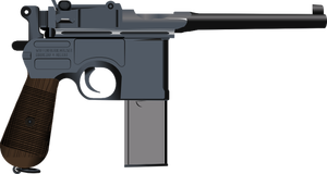 Image de vecteur pour le pistolet Mauser C96