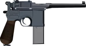 Пистолет Mauser C96 векторное изображение