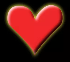 Rød hart på svart bakgrunn vektor image