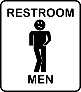 Humoristisk Herrarnas toalett symbol vektor illustration