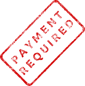 Rouge « Payment required » dessin vectoriel de timbre