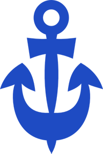 Blå skeppet ankare vektorbild