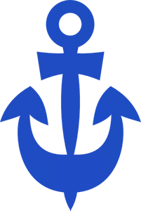 Niebieski statek kotwicy wektorowa