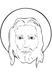 Face du dessin au crayon Christ