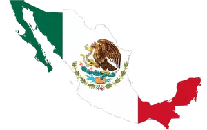 Drapelul Mexicului şi hartă