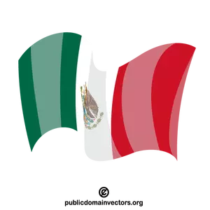 Развевается государственный флаг Мексики