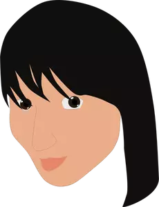 Korealainen nainen kasvot vektori kuva