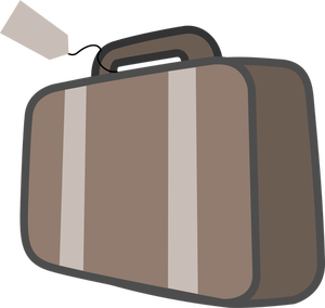 Vector image of luggage with handle and tag
