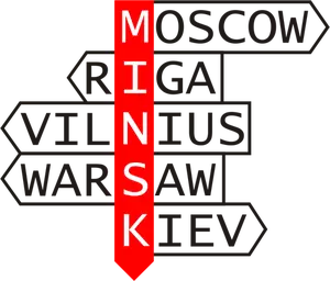 Immagine Minsk e vicini direzione puntatore vettoriale