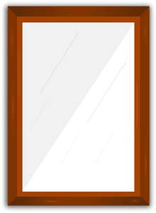 Wooden rectangular mirror frame vector graphics