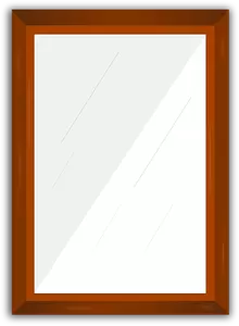 Gráficos de vetor de moldura de espelho retangular de madeira