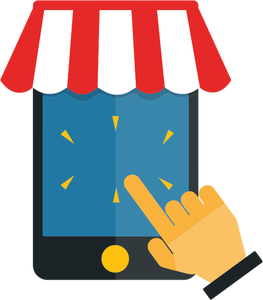 Mobiel winkelen illustratie
