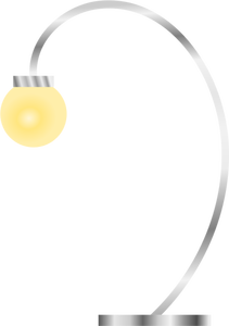 Gráficos vetoriais da lâmpada de mesa moderna com luz amarela