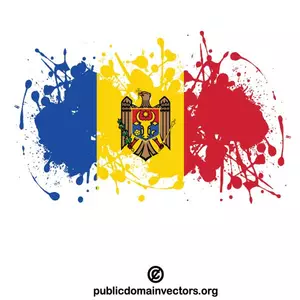 Vlajka Moldavské uvnitř inkoust skvrny