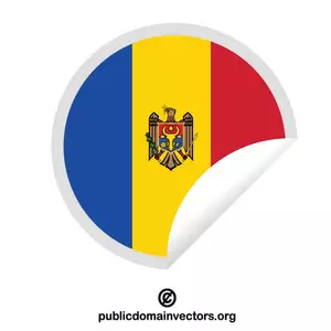 Drapeau de la Moldavie rond autocollant