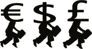 Money people silhouette vector image