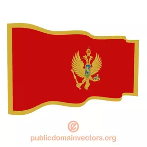 Wavy flag of Montengro