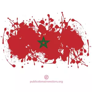 Bandierina del Marocco in forma di schizzi di inchiostro