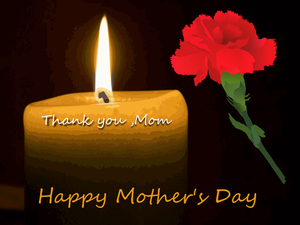 Mother's Day carnation and candle