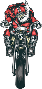 Imagem de vetor de Papai Noel de moto