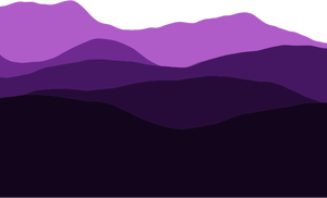 Mountains silhouette in violet shades
