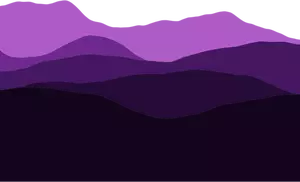 Vuoret siluetti violeteissa sävyissä