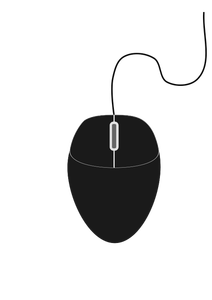 Vector illustraties van zwarte computermuis 1