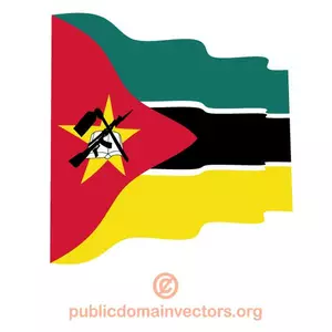 Mosambik wellig Flagge Vektor