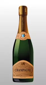 Bottle of champagne vector clip art illustration
