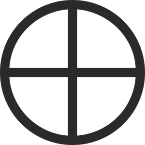 Alledaagse Kruis omringde teken vector afbeelding