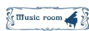 Muziek kamer deur teken vector afbeelding