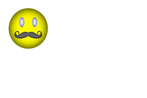Smiley con imagen vectorial bigote