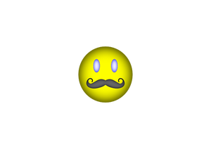 Happy emoticon with mustache vector clip art