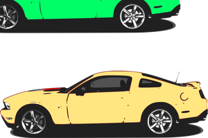 Vektorbild av gul Mustang