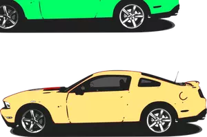 Vektorikuva keltaisesta Mustangista