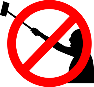 ''No selfie sticks'' symbol