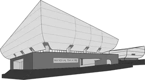 Vektorgrafikk utklipp av nasjonalteateret bygning