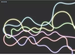 Vector miniaturi de linii abstracte neon