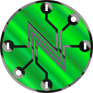 Simbol sirkuit listrik hijau mengkilap