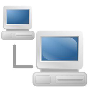 Grafica vettoriale computer rete icona