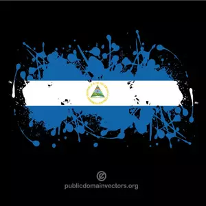 Drapelul statului Nicaragua pe fundal negru